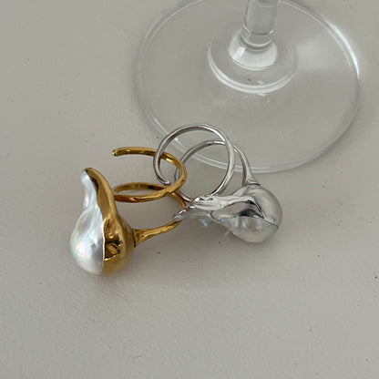 oyster pearl full order ring gold