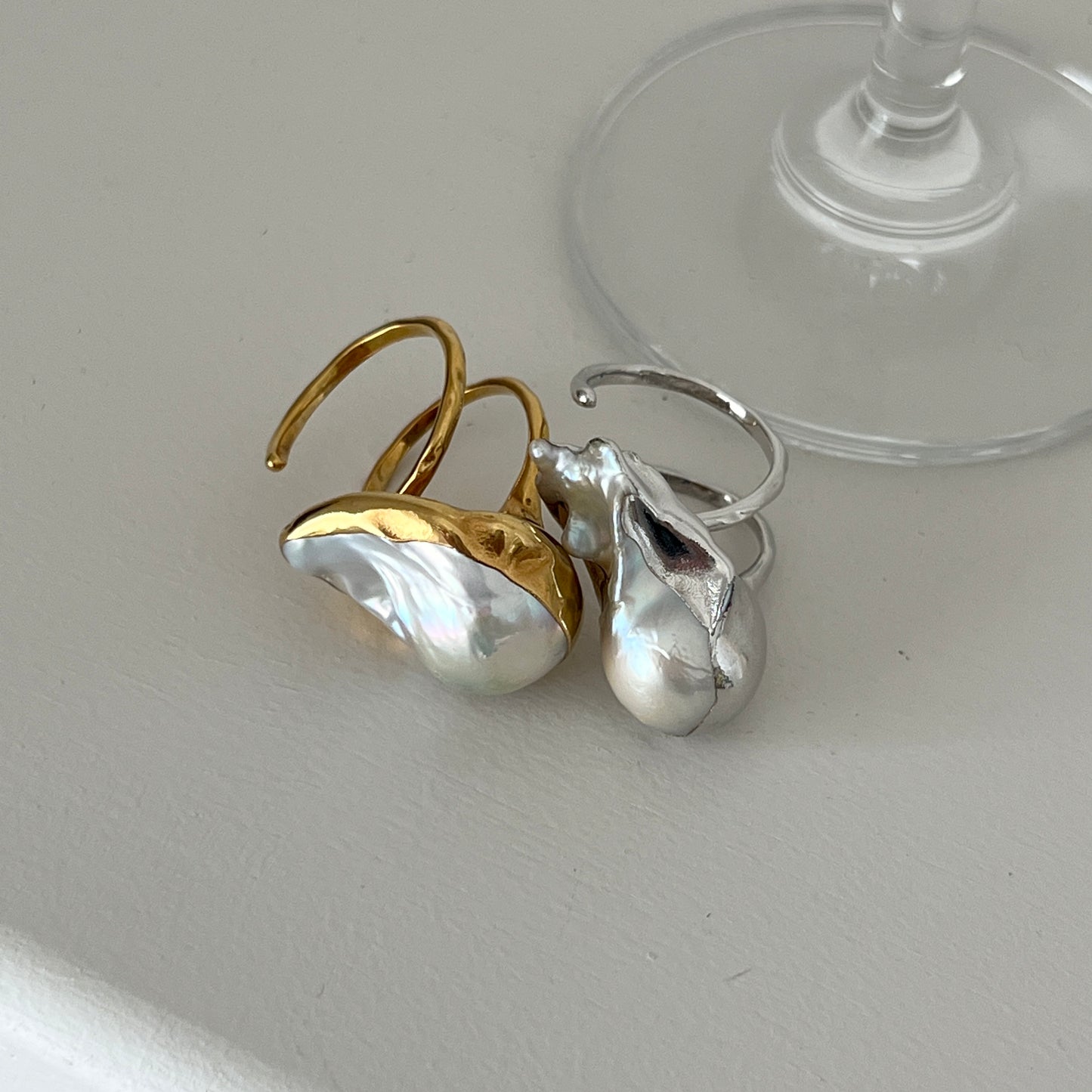 oyster pearl full order ring gold