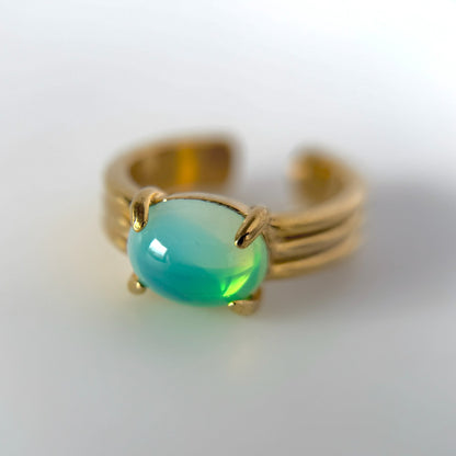 [ vintage green glass ] trois gold
