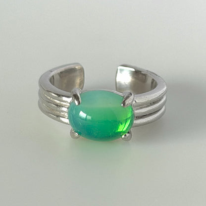 [ vintage green glass ] trois silver