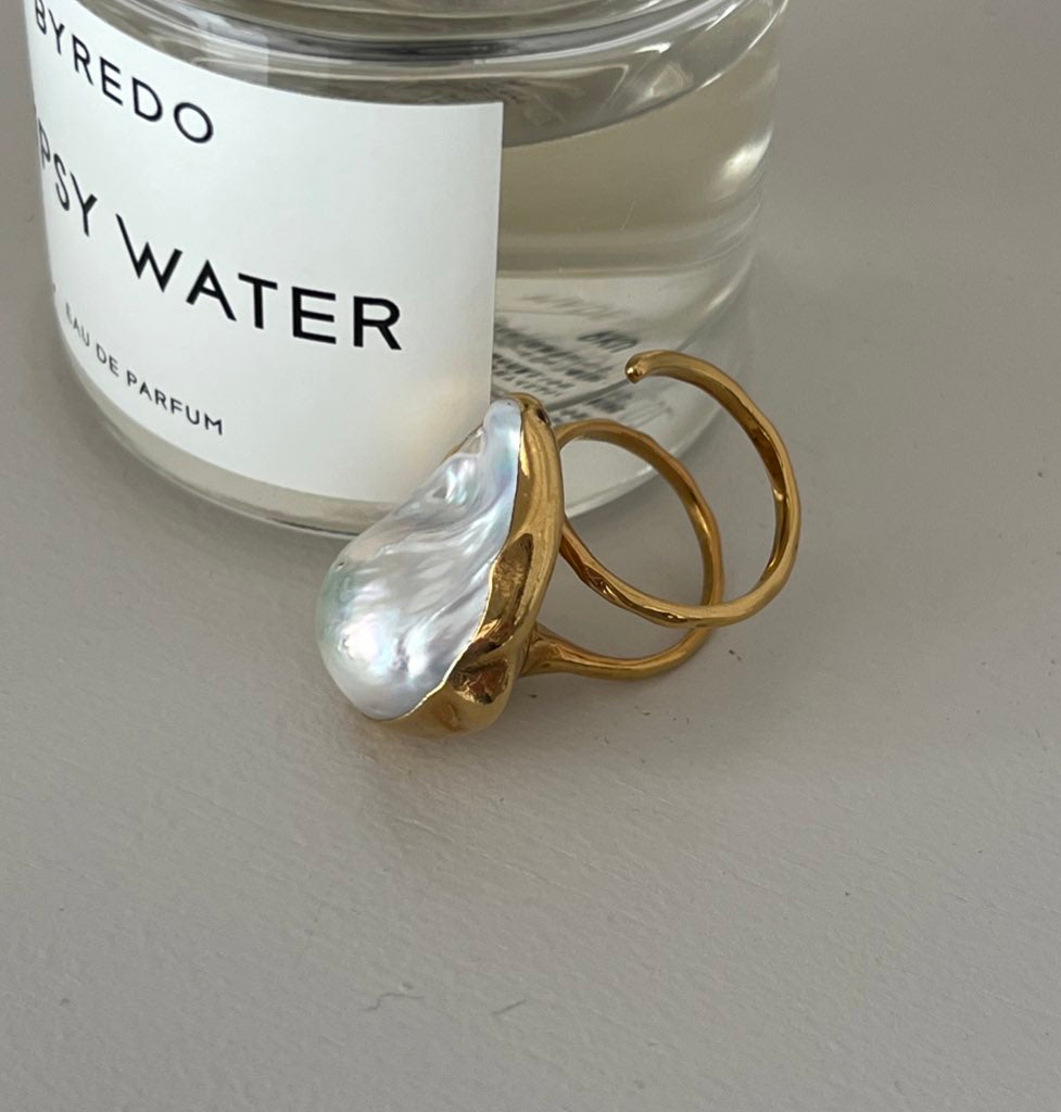 oyster pearl full order ring gold