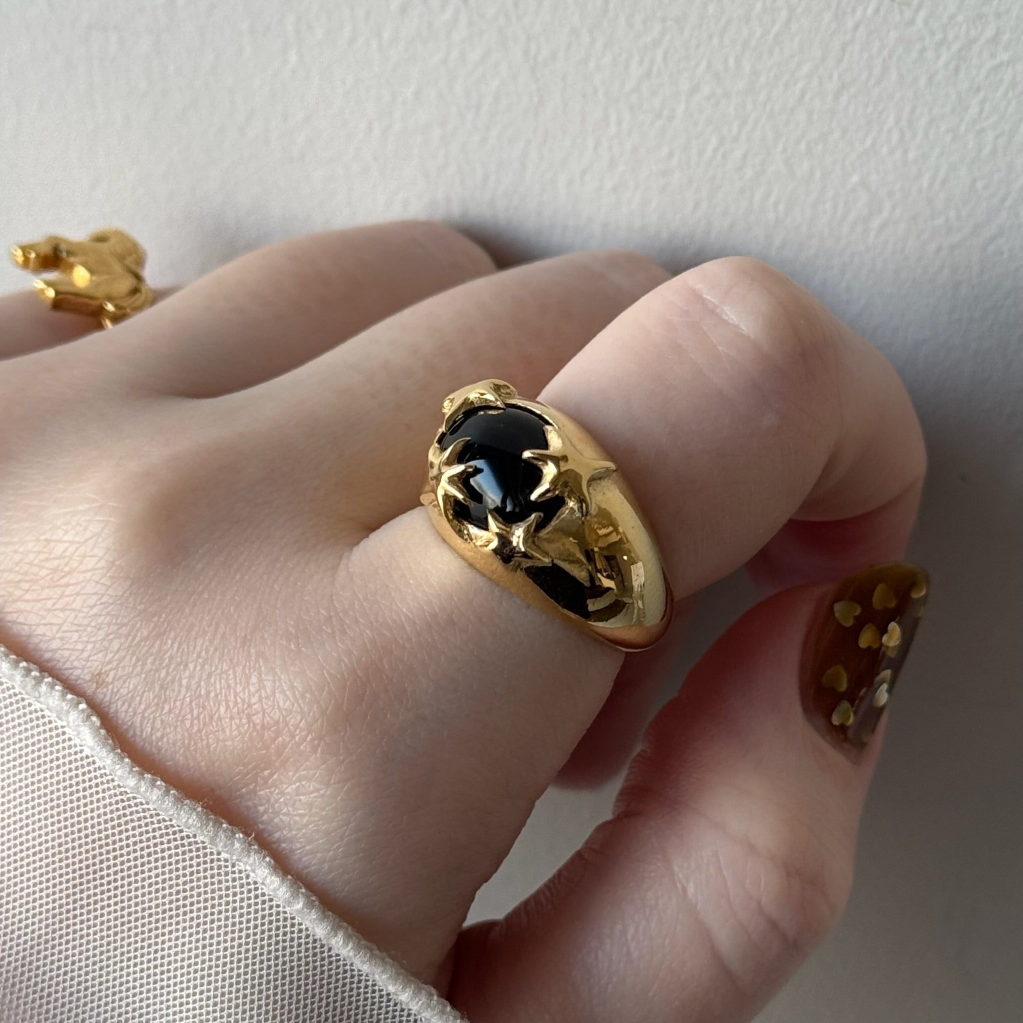 POMUM twinkle ring ゴールド　9号　オニキス gold ] twinkle ring – POMUM&ARTS