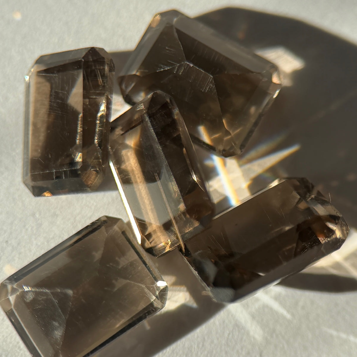 [ smoky quartz ] telescope gold