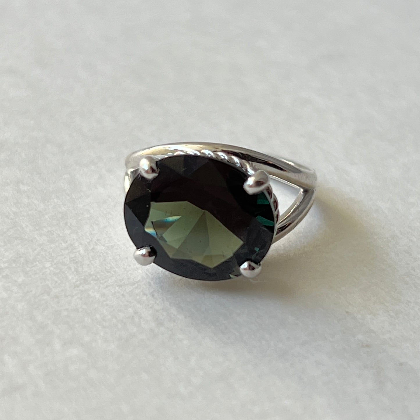 [ moss green glass ] reine -pinky silver