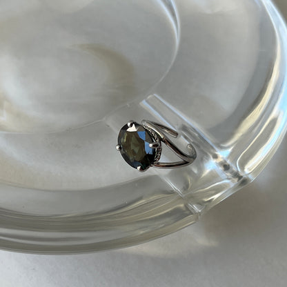 [ moss green glass ] reine -pinky silver