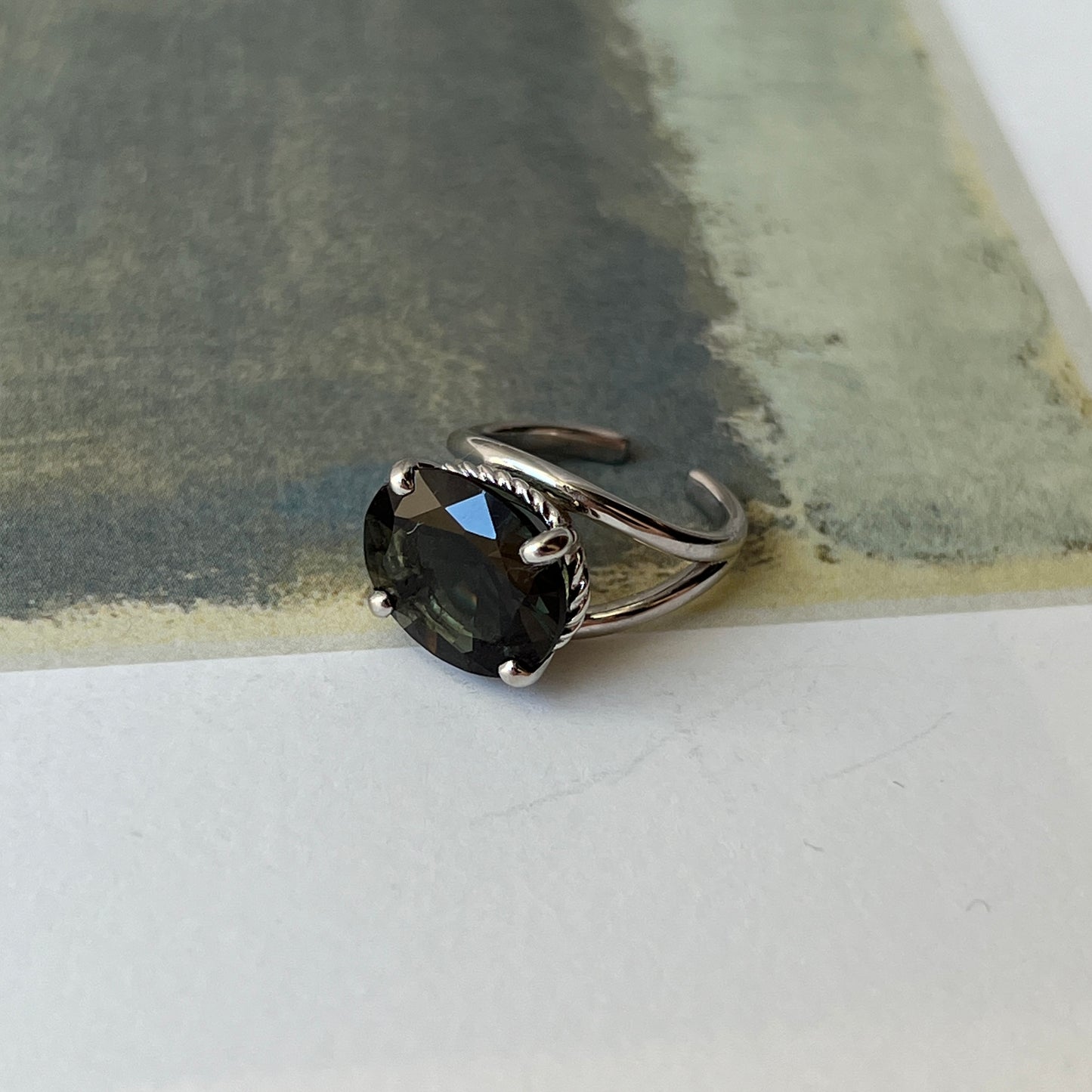 [ moss green glass ] reine -pinky silver