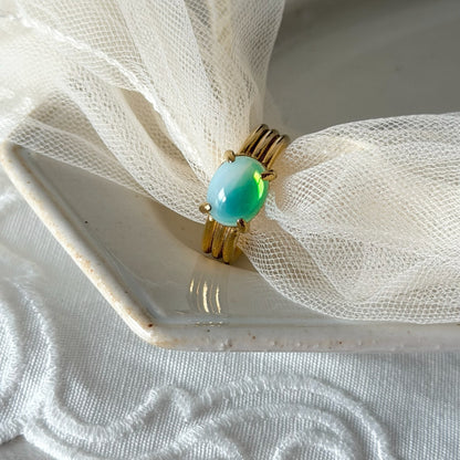 [ vintage green glass ] trois gold