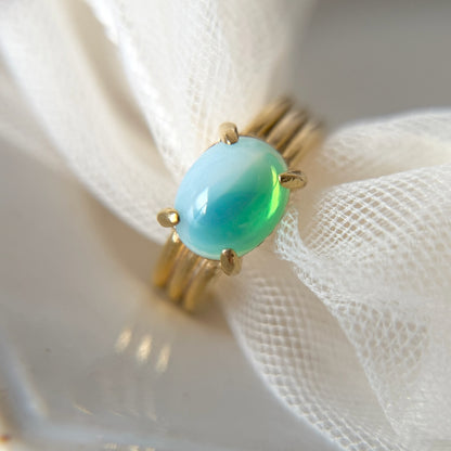 [ vintage green glass ] trois gold