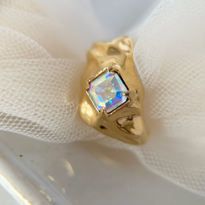 [ aurora crystal ]  melt ring  gold