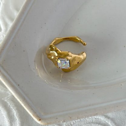 [ aurora crystal ]  melt ring  gold