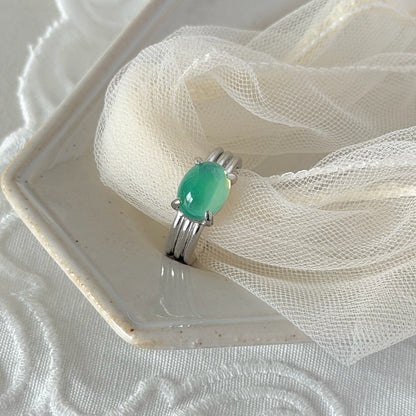 [ vintage green glass ] trois silver