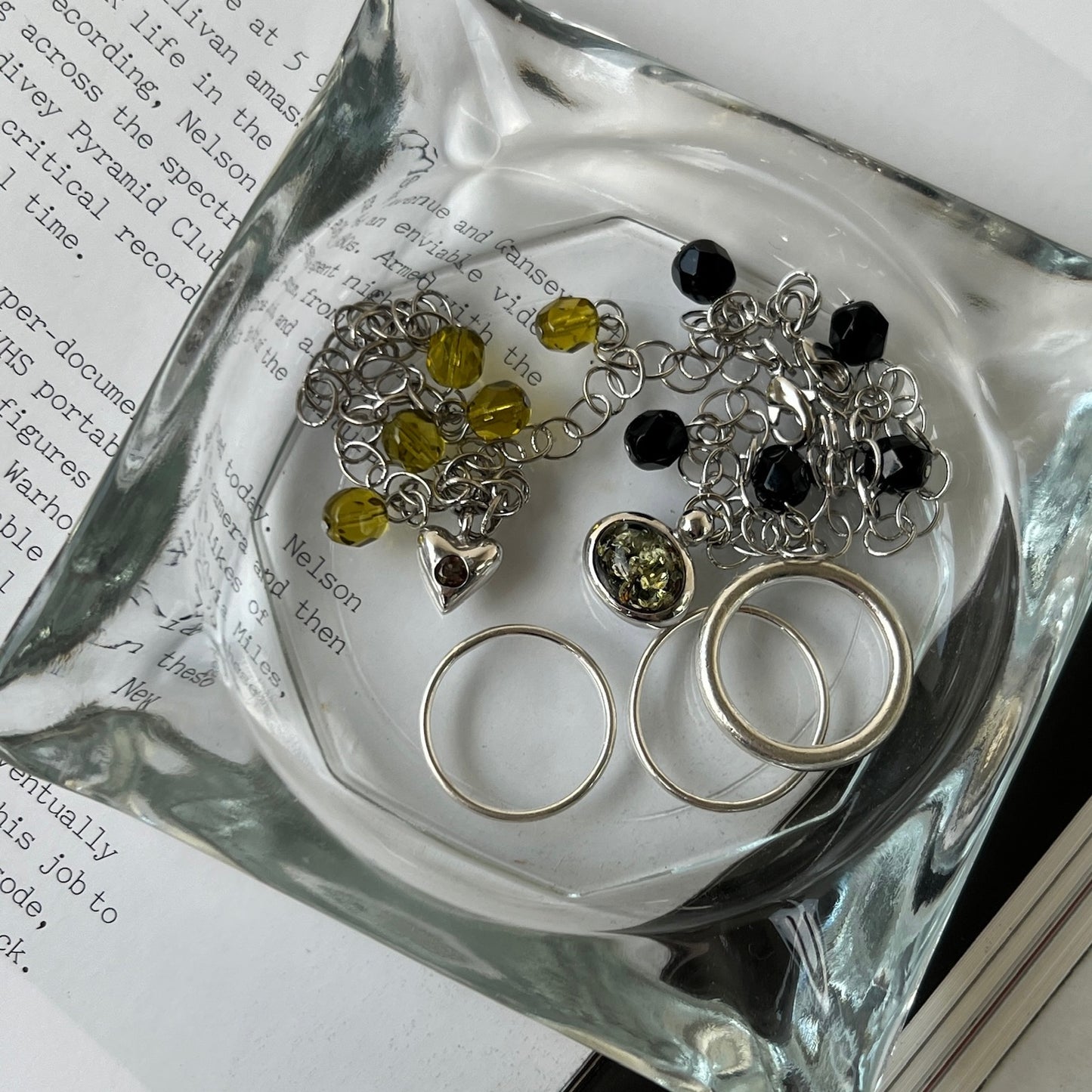 [ andalusite ] heart motif charm bracelet silver