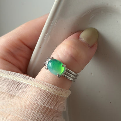[ vintage green glass ] trois silver