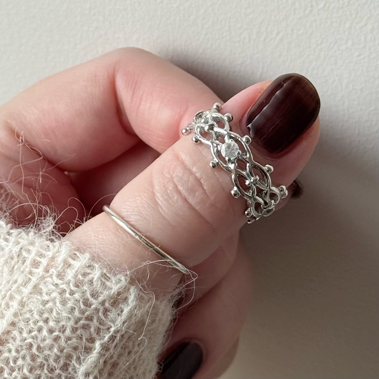 [ moon stone ] lace stone silver