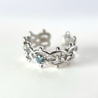 [ moissanite ] lace stone silver