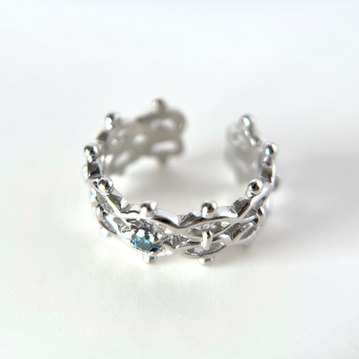 [ moissanite ] lace stone silver