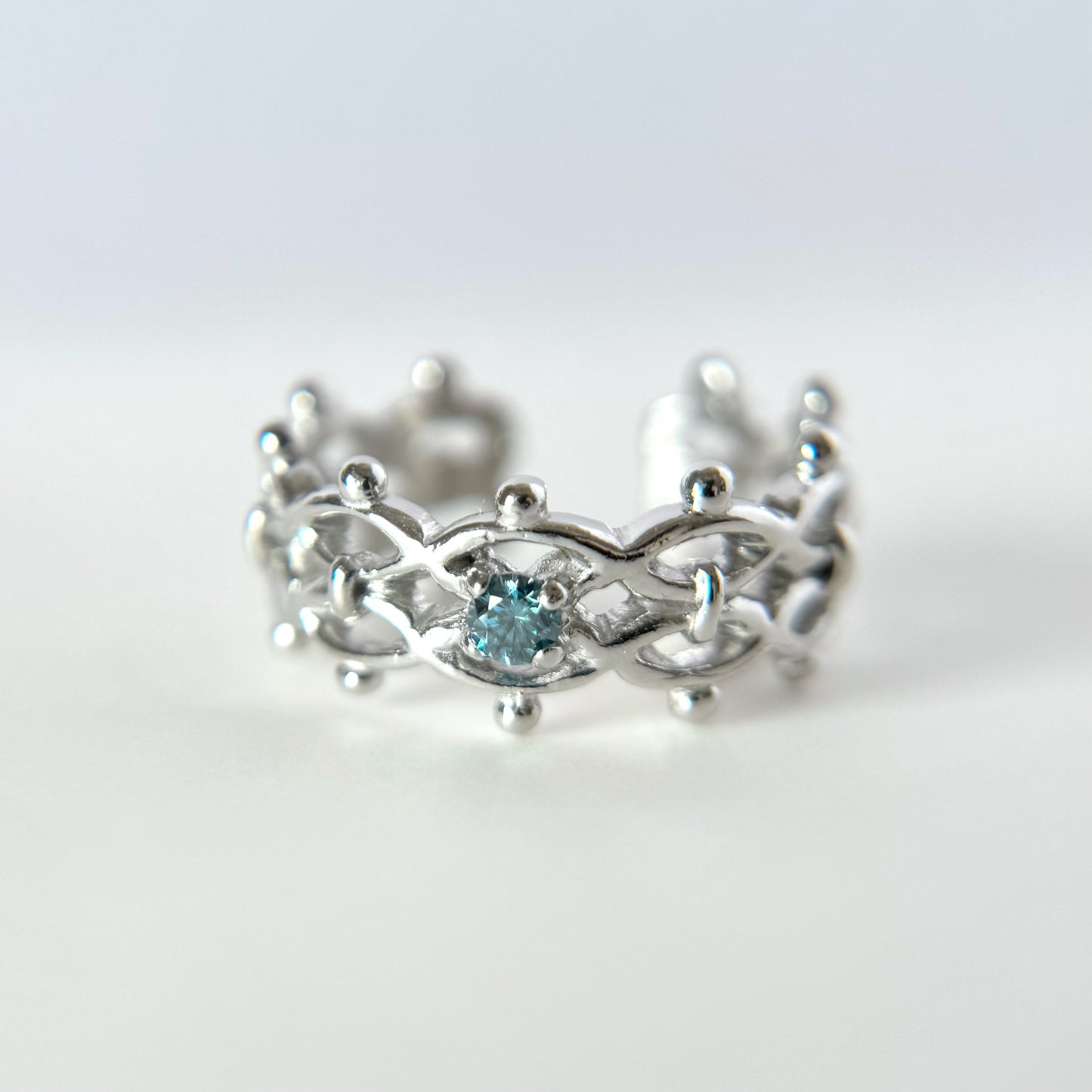 [ moissanite ] lace stone silver