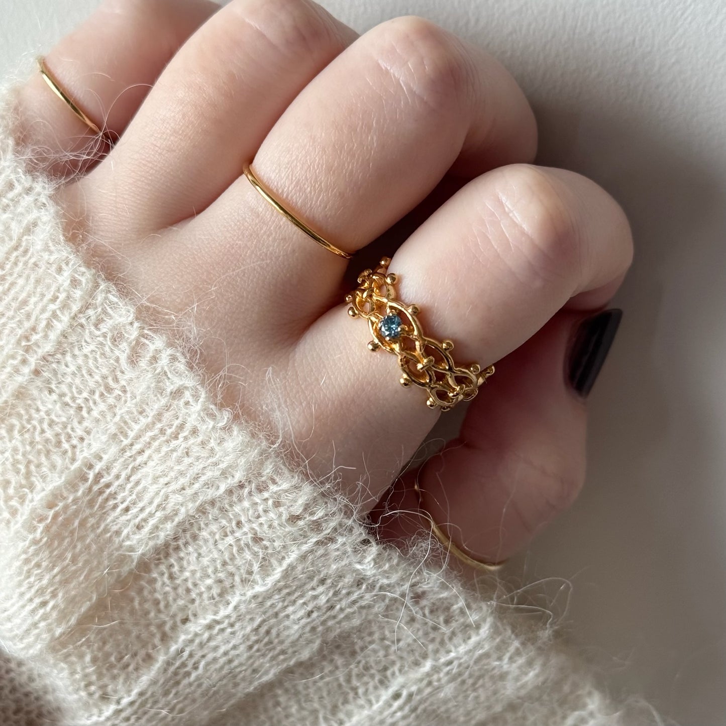 [ moissanite ] lace stone gold