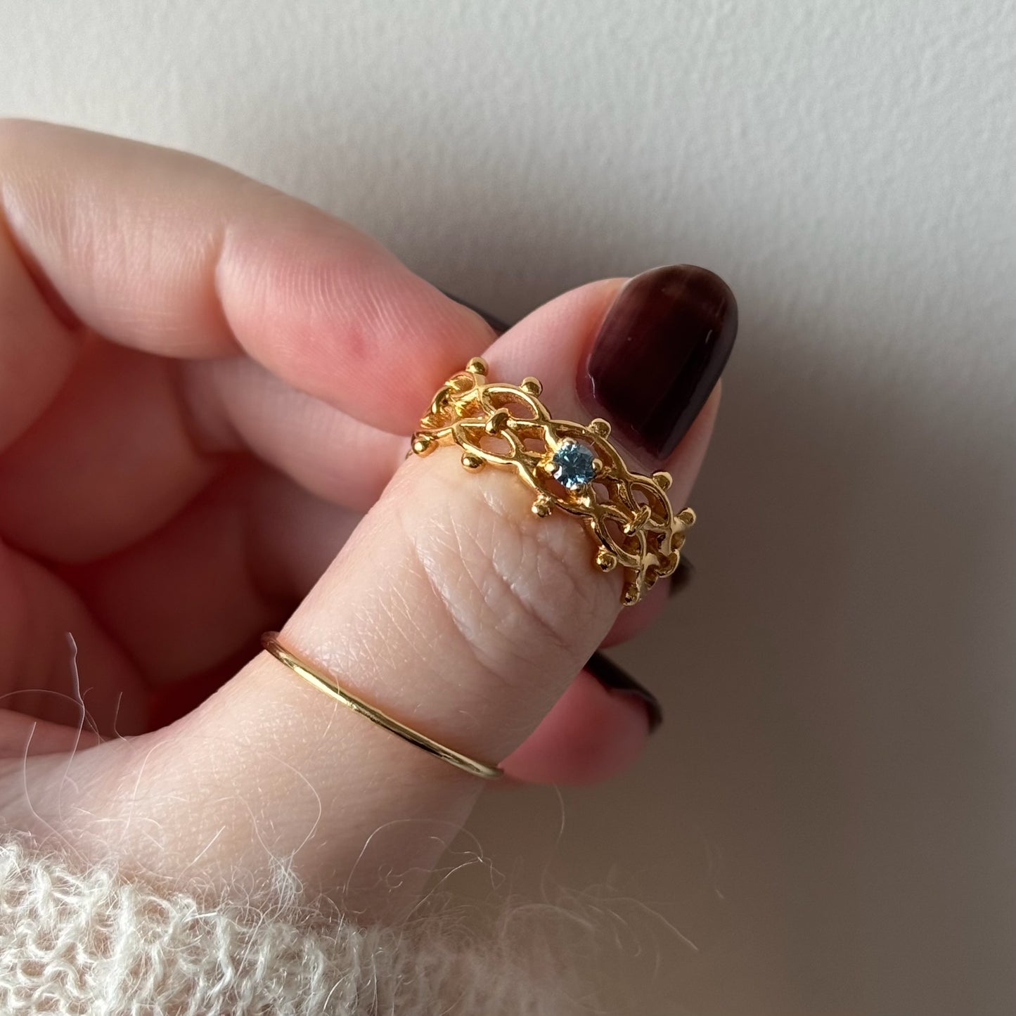 [ moissanite ] lace stone gold