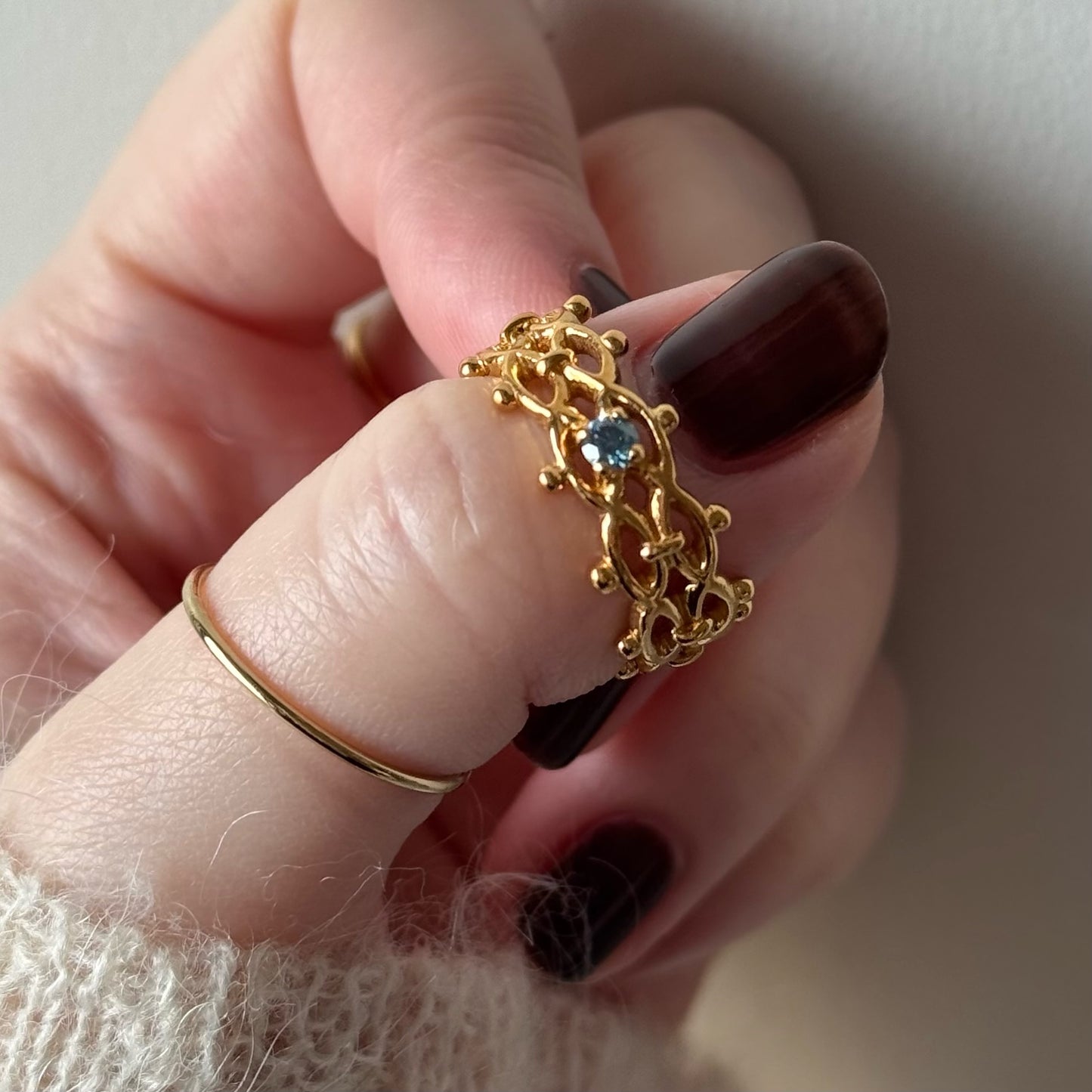 [ moissanite ] lace stone gold