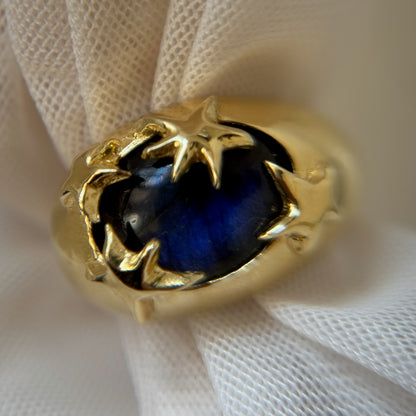 [ blue labradorite ] twinkle ring gold
