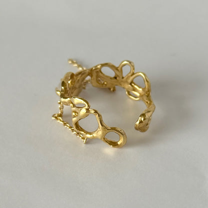 [ royal blue moon stone ] nuanced mesh gold