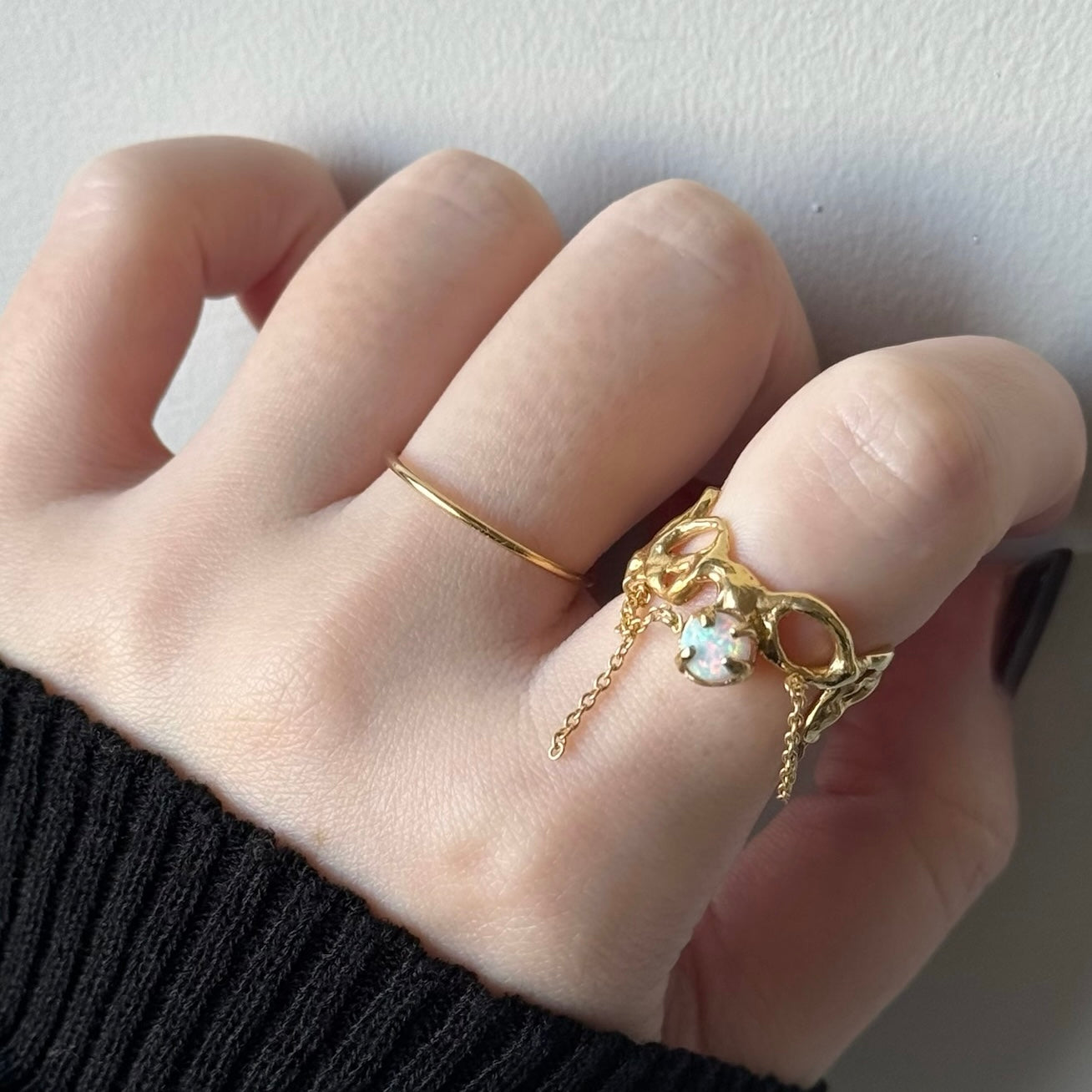 [ synthetic opal ] nuanced mesh gold