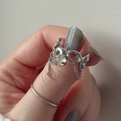 [ royal blue moon stone ] nuanced mesh silver