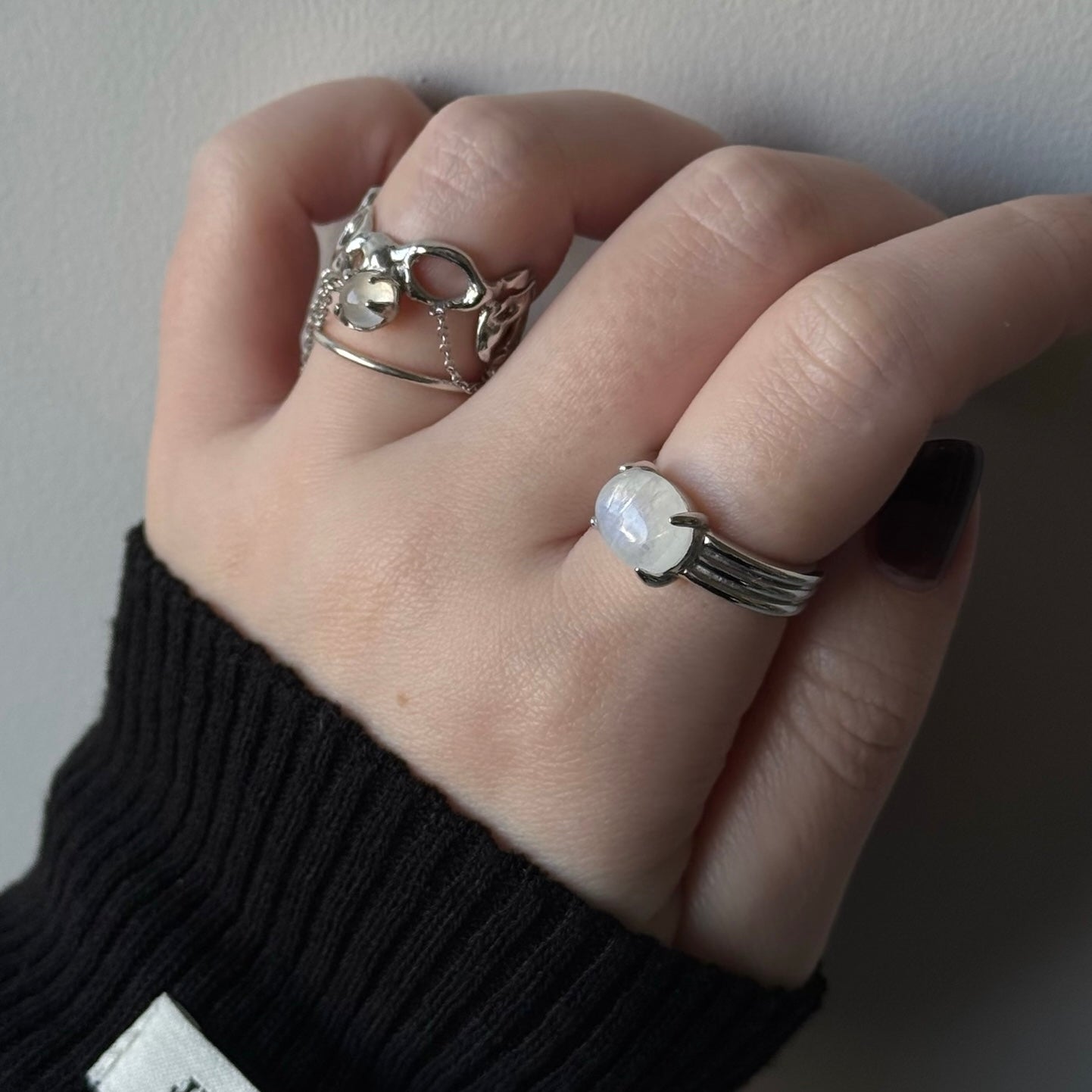 [ moon stone ] trois silver