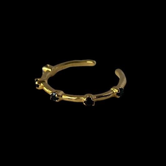 [ black spinel ] um garland ring gold [ free size ]