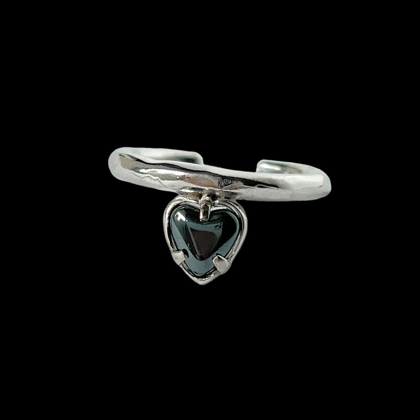 [ hematite ] um heart ring silver