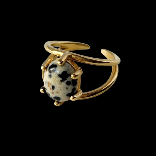 [ dalmatian jasper ] double gold [ free size ]