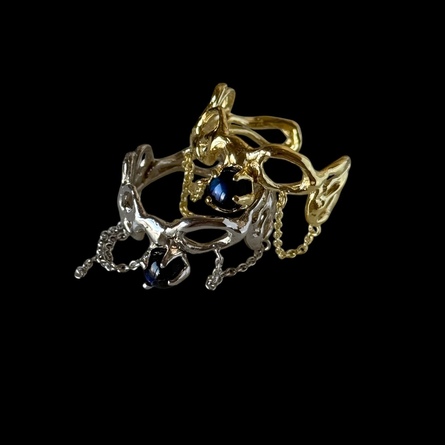 [ labradorite ] nuanced mesh silver [ free size ]