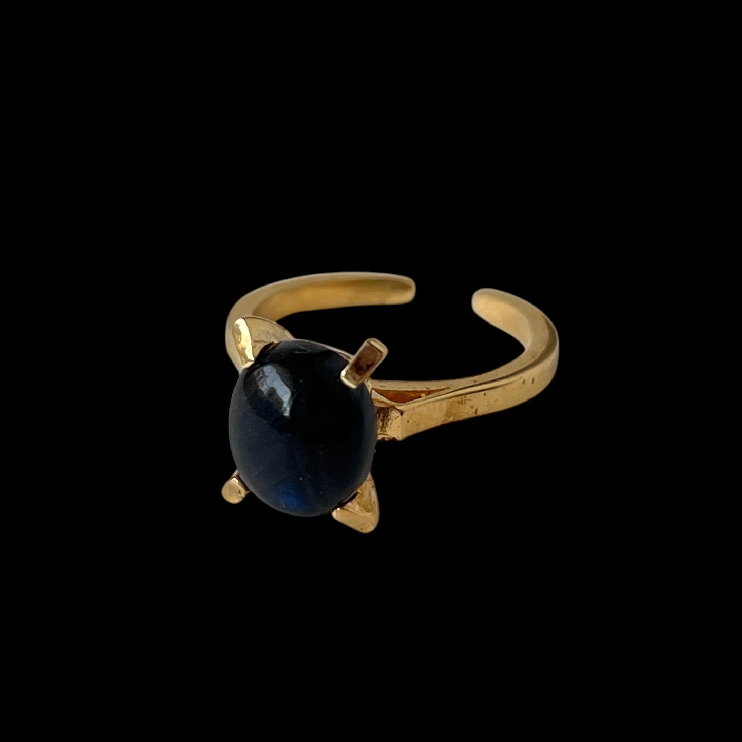 [ black labradorite ] classic gold [ free size ]