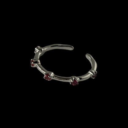 [ rhodolite garnet ] um garland ring silver
