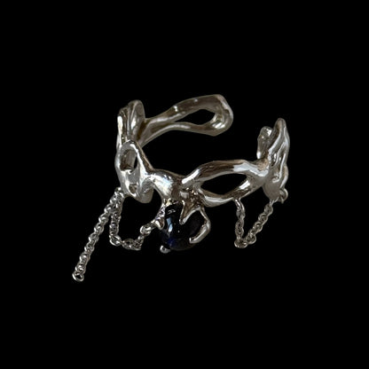 [ labradorite ] nuanced mesh silver [ free size ]