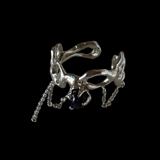 [ labradorite ] nuanced mesh silver [ free size ]