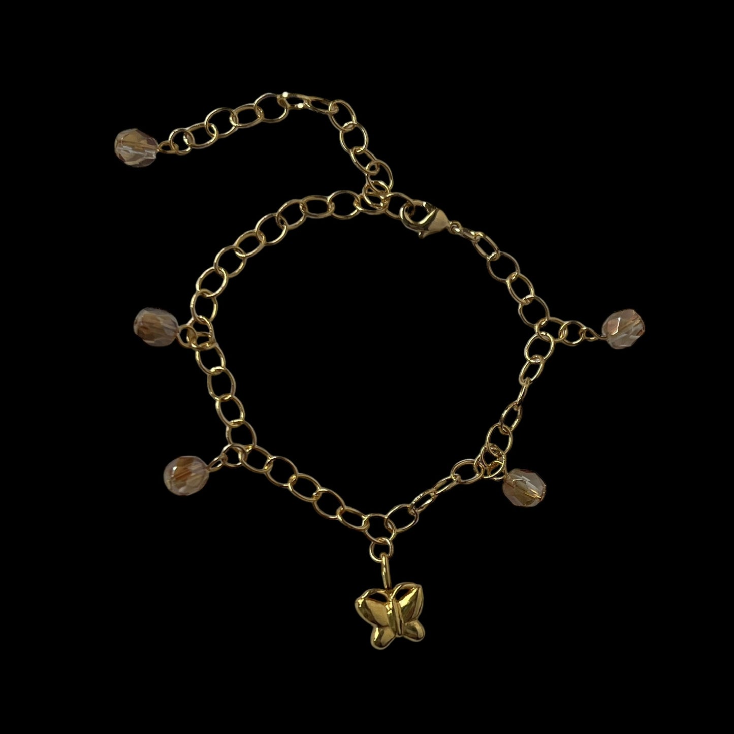 [ butterfly ] motif charm bracelet gold