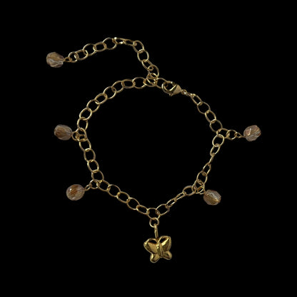 [ butterfly ] motif charm bracelet gold