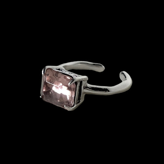 [ light pink ] gem OCTAGON silver [free size]