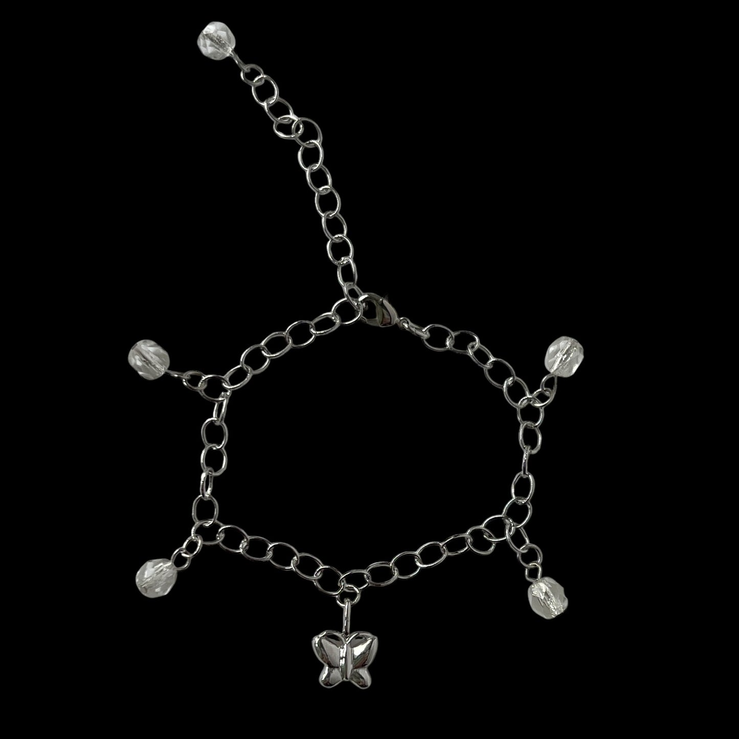 [ butterfly ] motif charm bracelet silver