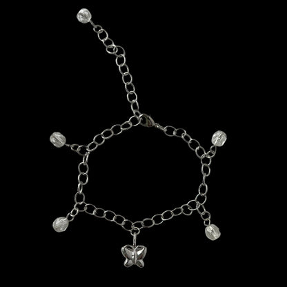 [ butterfly ] motif charm bracelet silver