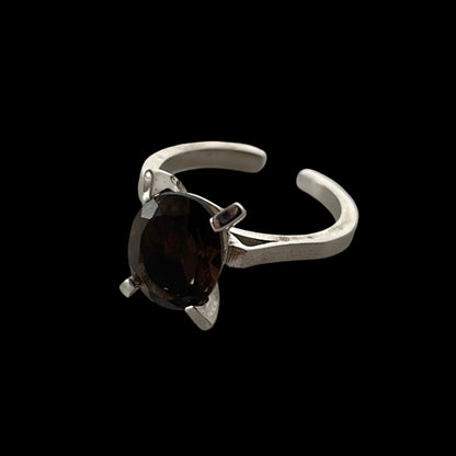 [ smoky quartz ] classic silver