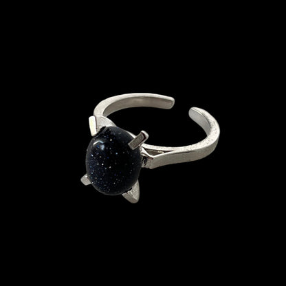[ blue gold stone ] classic silver [ free size ]