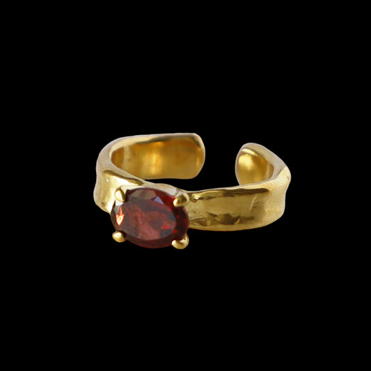 [ rhodolite garnet ] um gold ring [ free size ]