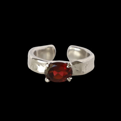 [ rhodolite garnet ] um silver ring