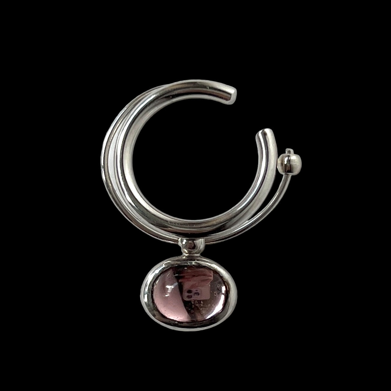 [ peony ] cabochon motif ring silver