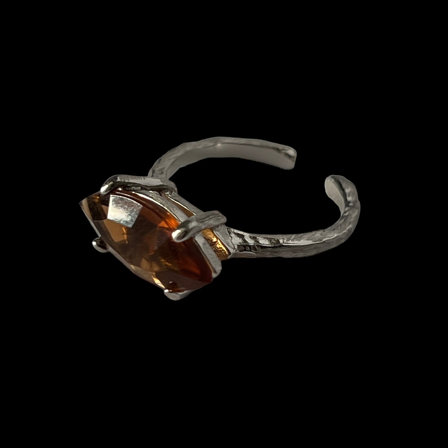 05. [ brown ] gem MARQUISE silver [ free size ]