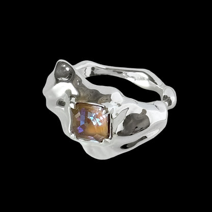 [ cappuccino ]  melt ring  silver