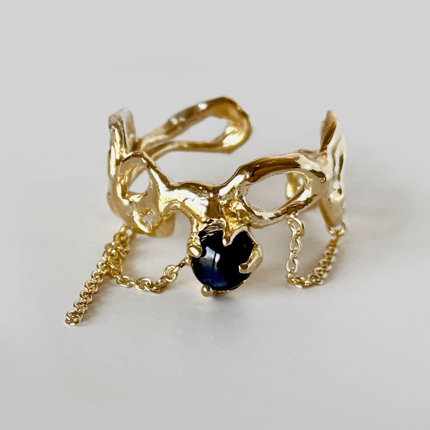 [ labradorite ] nuanced mesh gold [ free size ]